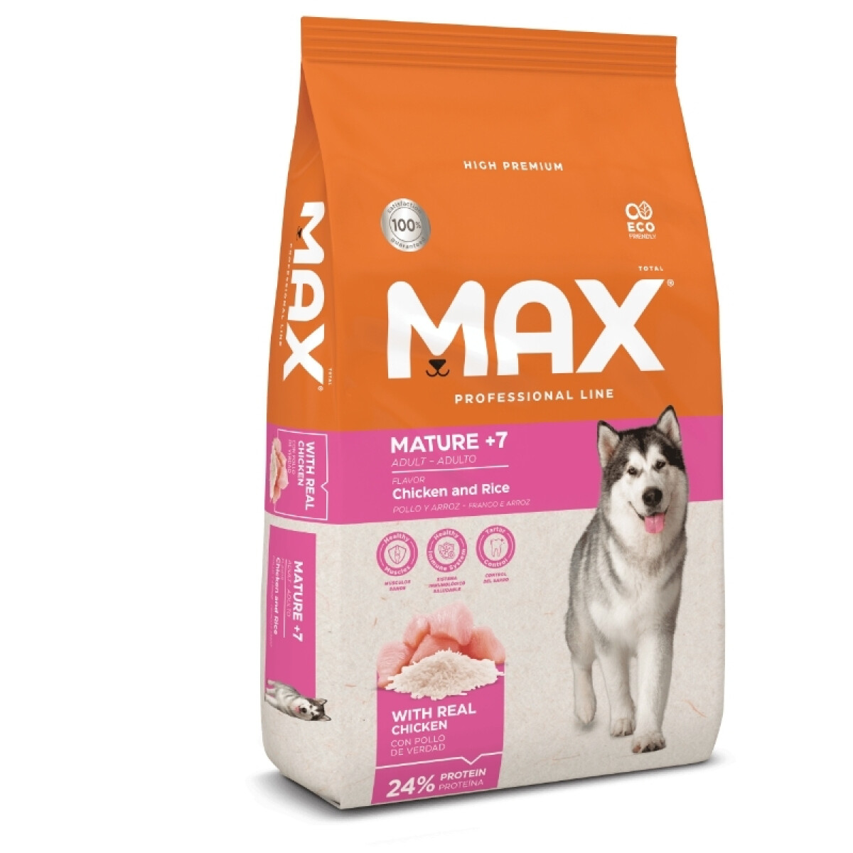 Max Professional Line Adultos Mature +7 Pollo & Arroz - 15 kgs 