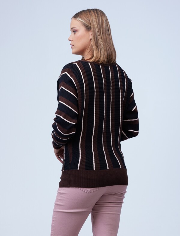 Buzo Dolman Colorblock MARRON/MULTI
