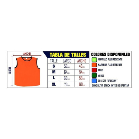 Chaleco Entrenamiento Deportivo Fútbol Voley Basket Naranja