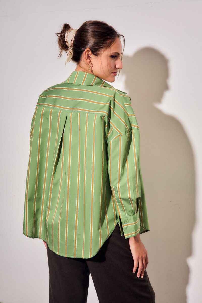 Camisa Rayada Verde