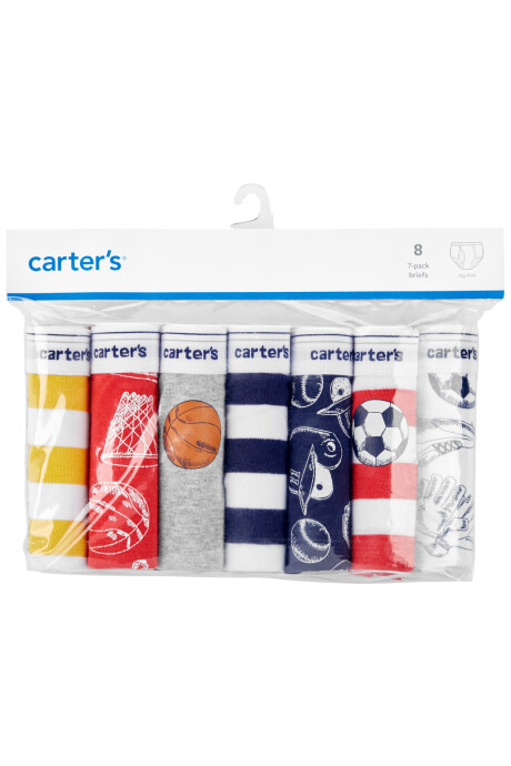 Pack siete calzoncillos slip de algodón, estampados Pack siete calzoncillos slip de algodón, estampados