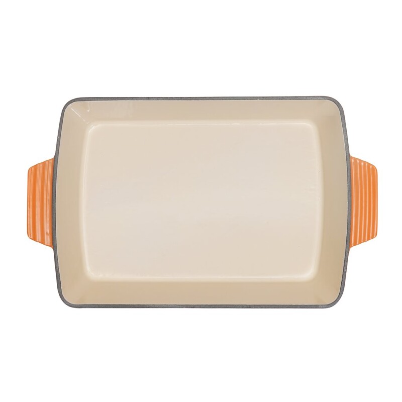 Fuente para Horno de Hierro Fundido Esmaltado 33x23x7 cm Naranja FUENTE 33X23X7CM HIERRO FUNDIDO ESMALT NARANJA