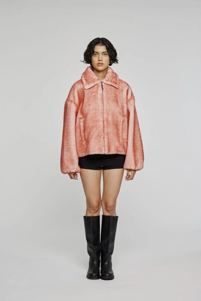 CAMPERA PELO Rojo