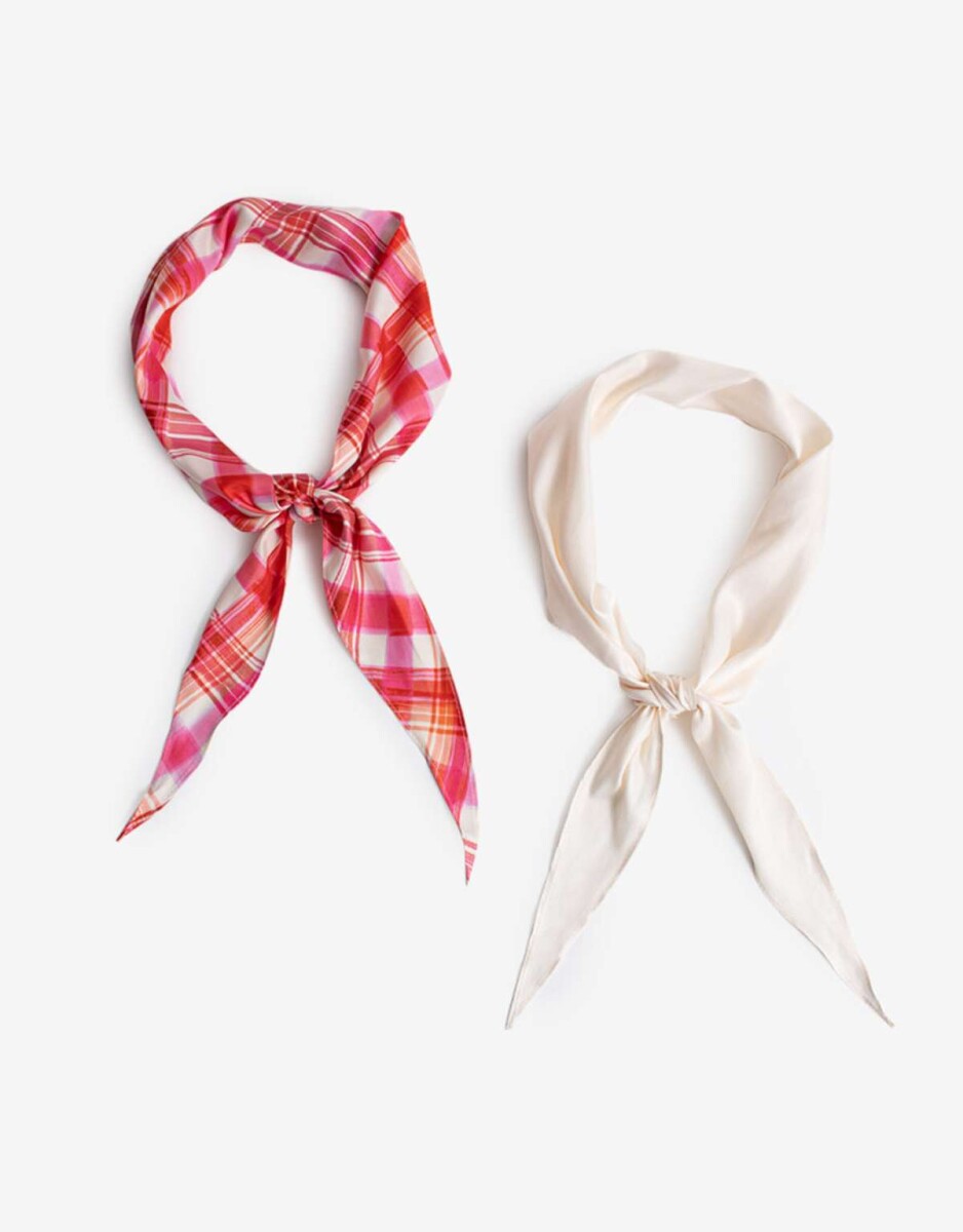 Set De Pañuelos - Estampado Escoces 