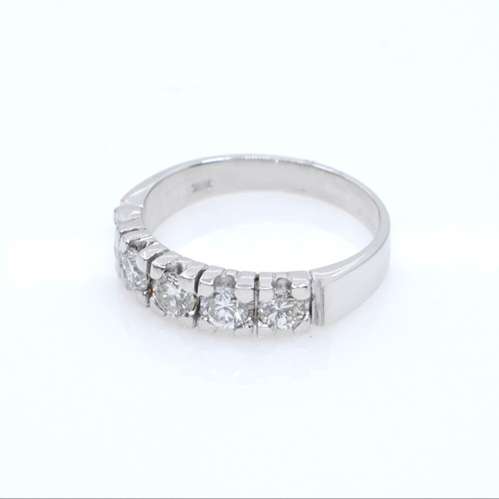 Anillo oro 18k blanco y brillantes Anillo oro 18k blanco y brillantes