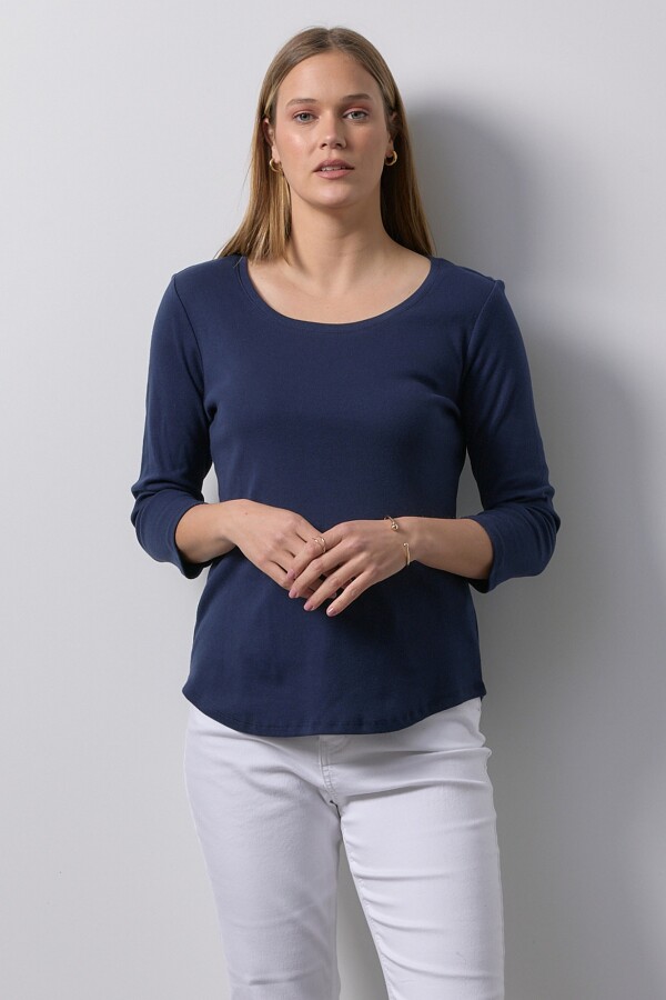 Remera Algodon Basica AZUL
