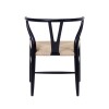 Silla Wishbone - Madera de Haya y Rattan natural Negro