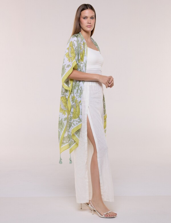 Kimono Flores MULTI/VERDE