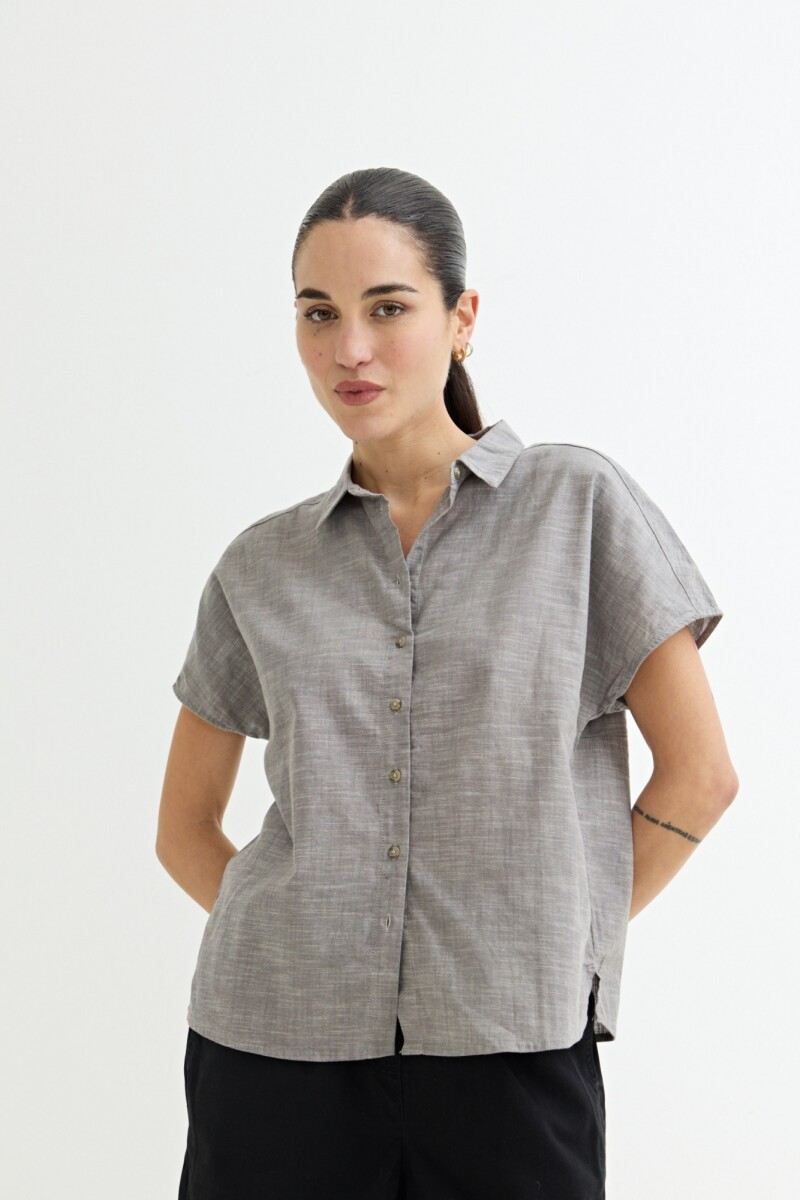 Camisa sin mangas lino GRIS