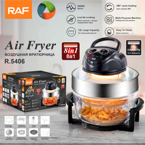 Freidora Sin Aceite Horno Halógeno Air Fryer 8 En 1 17l Raf Color Negro Frecuencia 50/60 Hz Freidora Sin Aceite Horno Halógeno Air Fryer 8 En 1 17l Raf Color Negro Frecuencia 50/60 Hz