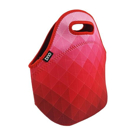 Lunchera de Neopreno Brio Bolso Térmico Bebida Comida c/ Asa Rombos Rojos