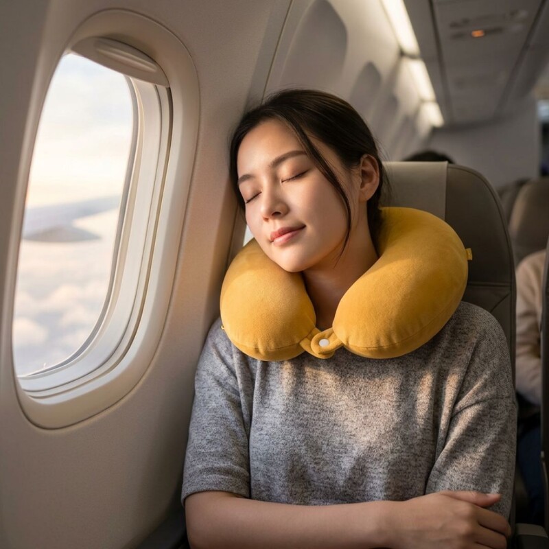 Almohada Ergonómica para Viaje con Memoria Camel