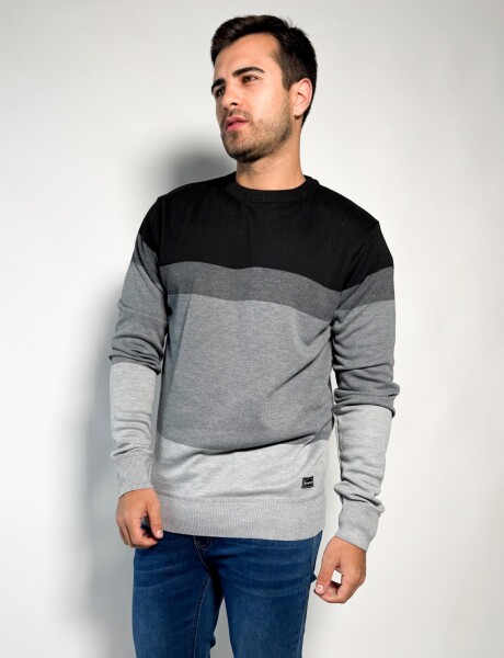 Sweater rayado tejido Pedro Gris