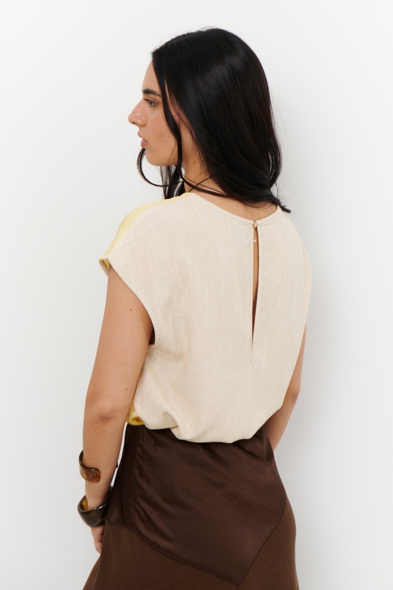 BLUSA LINO SATEN AMARILLO