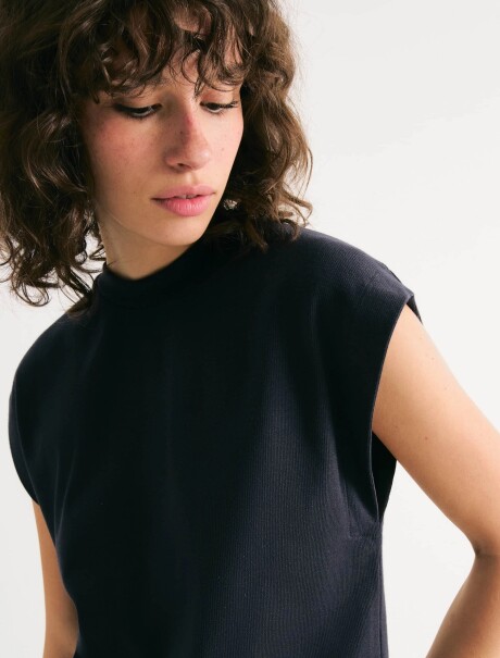 BLUSA DE MANGA CORTA AZUL