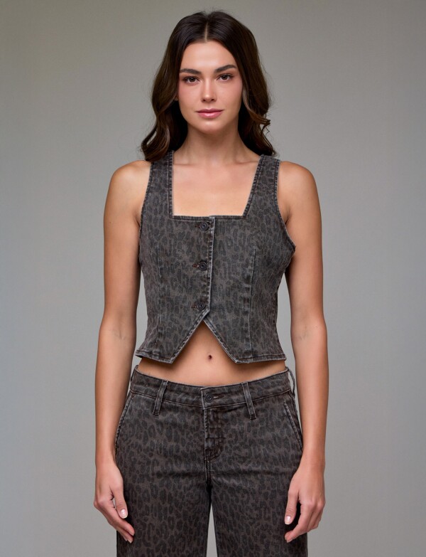 Chaleco Print TOSTADO/MULTI