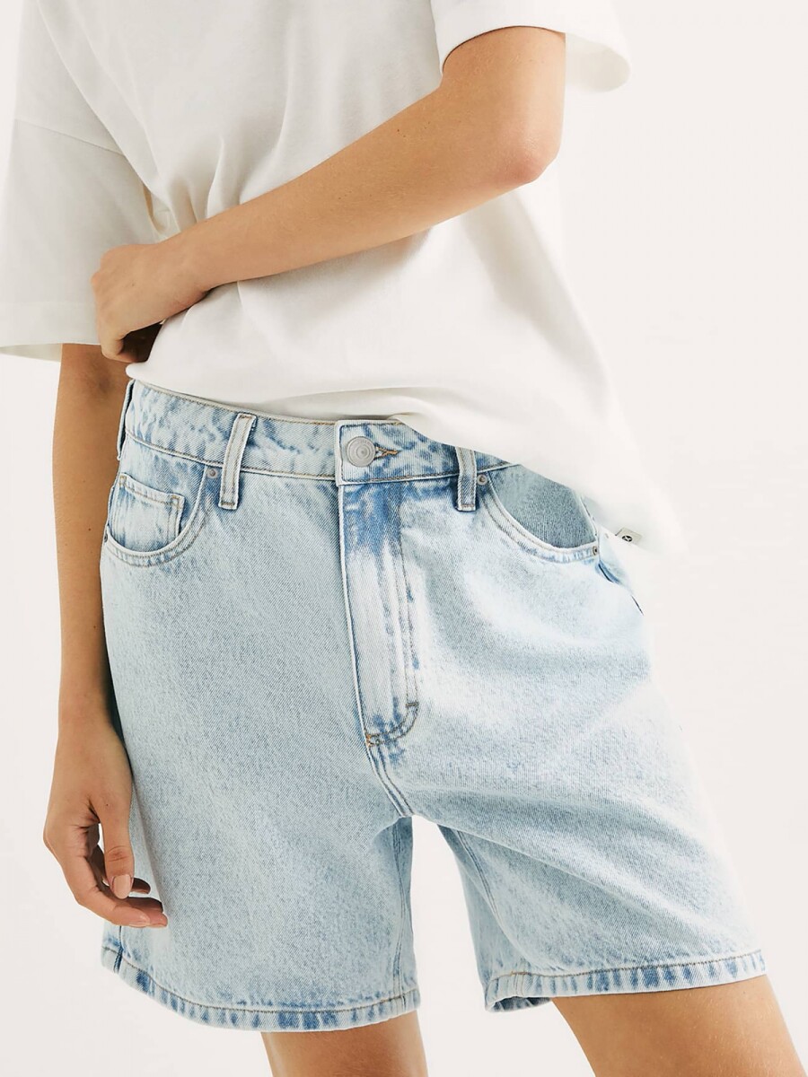 BERMUDA CINTURA MEDIA - AZUL 