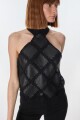 Top Leather Goth Negro