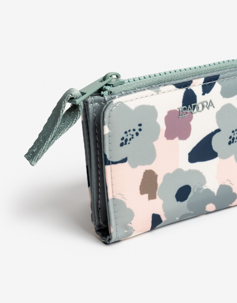 Billetera Nylon Billetera Nylon Con Cierre - Estampado Flores