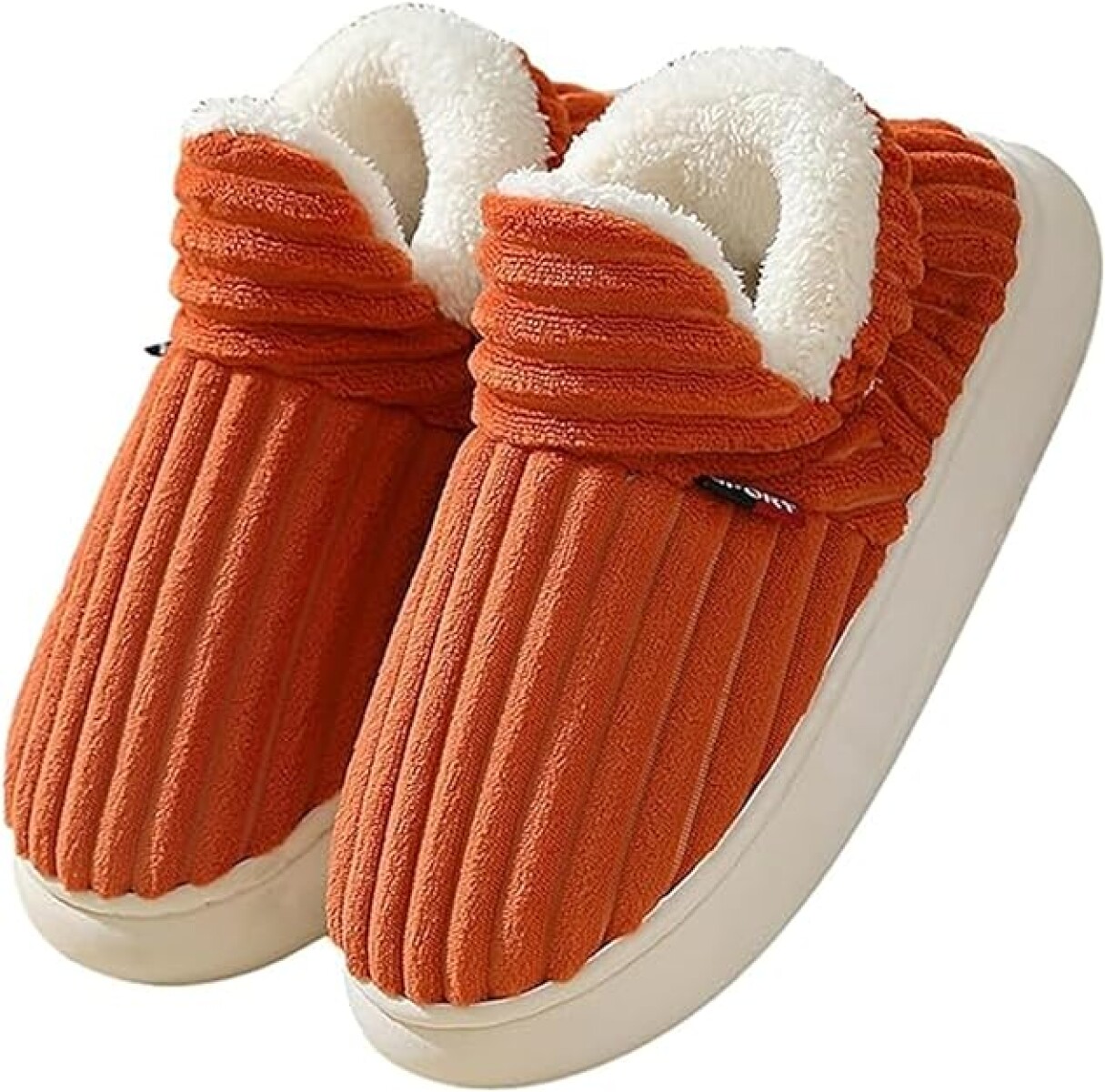Pantufla de Felpa Super Abrigadas Antideslizante Unisex - Naranja 