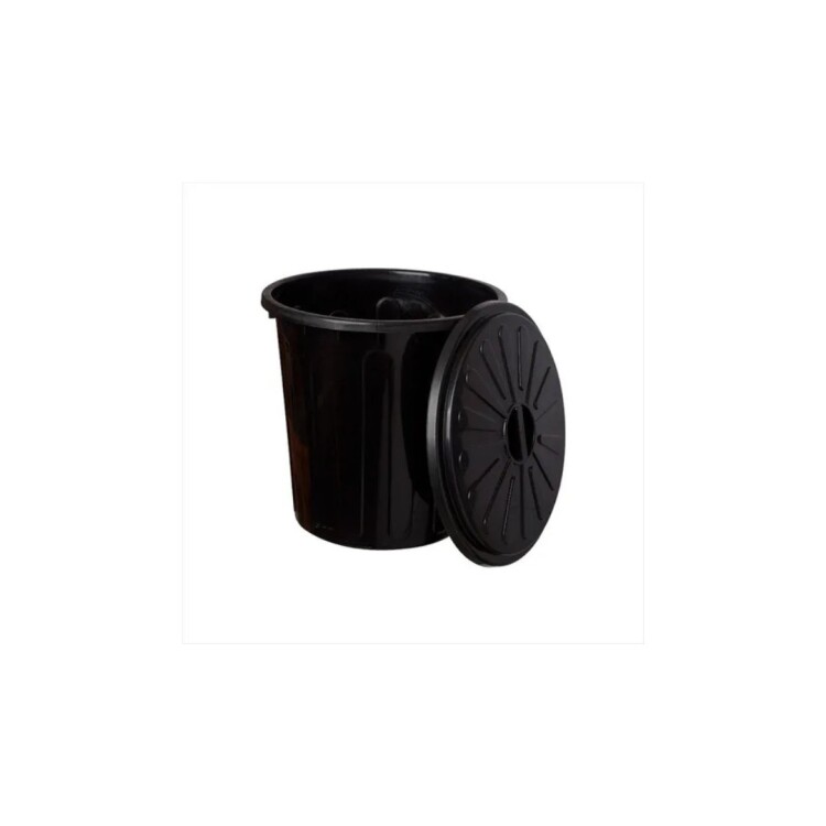 PAPELERA TACHO BASURA 34 LITROS NEGRO NEGRO