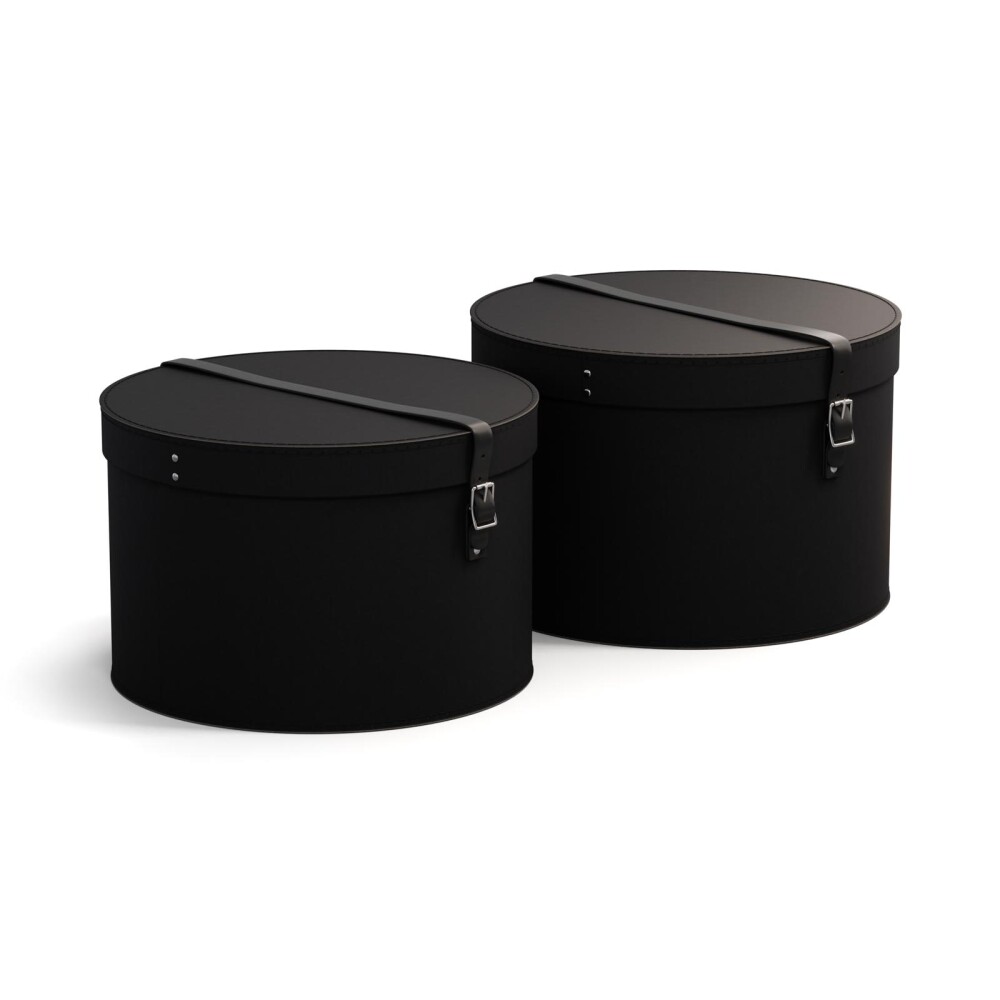 SET 2 CAJAS C/TAPA PAPEL NEGRO RUT