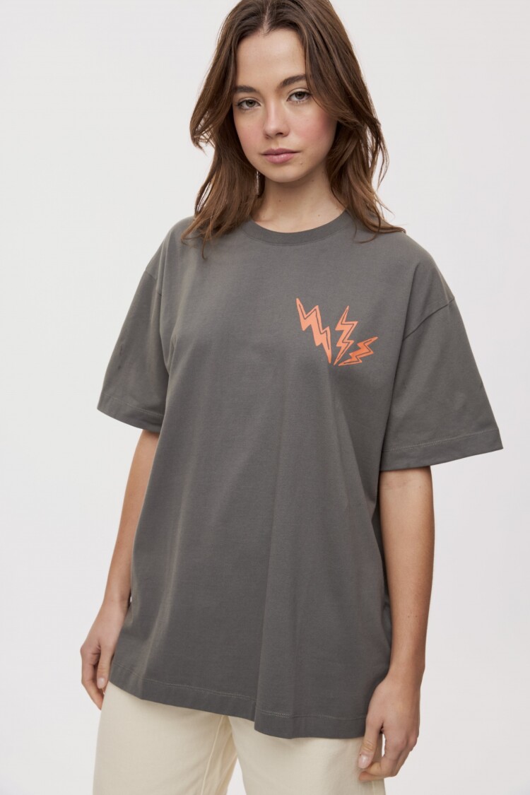 REMERA HUMAN Cemento