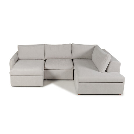 Rinconera Sevilla (Retráctil) - Tela Microfibra - Chaise derecho TC1009 (Plata)