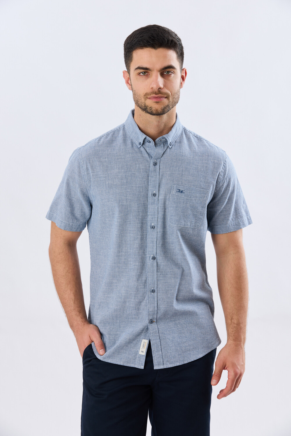CAMISA CUADROS DE LINO Denim