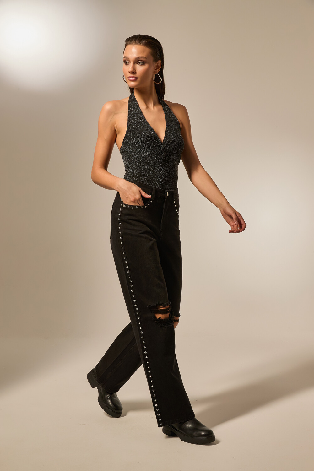 Pantalon Rochie Negro