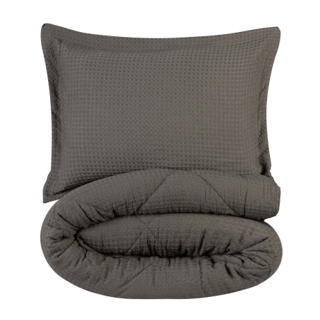 SET DE ACOLCHADO 2 PLAZAS POLIESTER VERDE GOFRE VERDE MUSGO