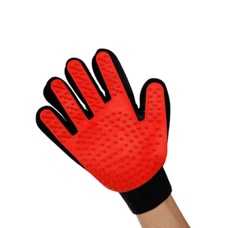 Guante Cepillo Para Mascotas Rojo