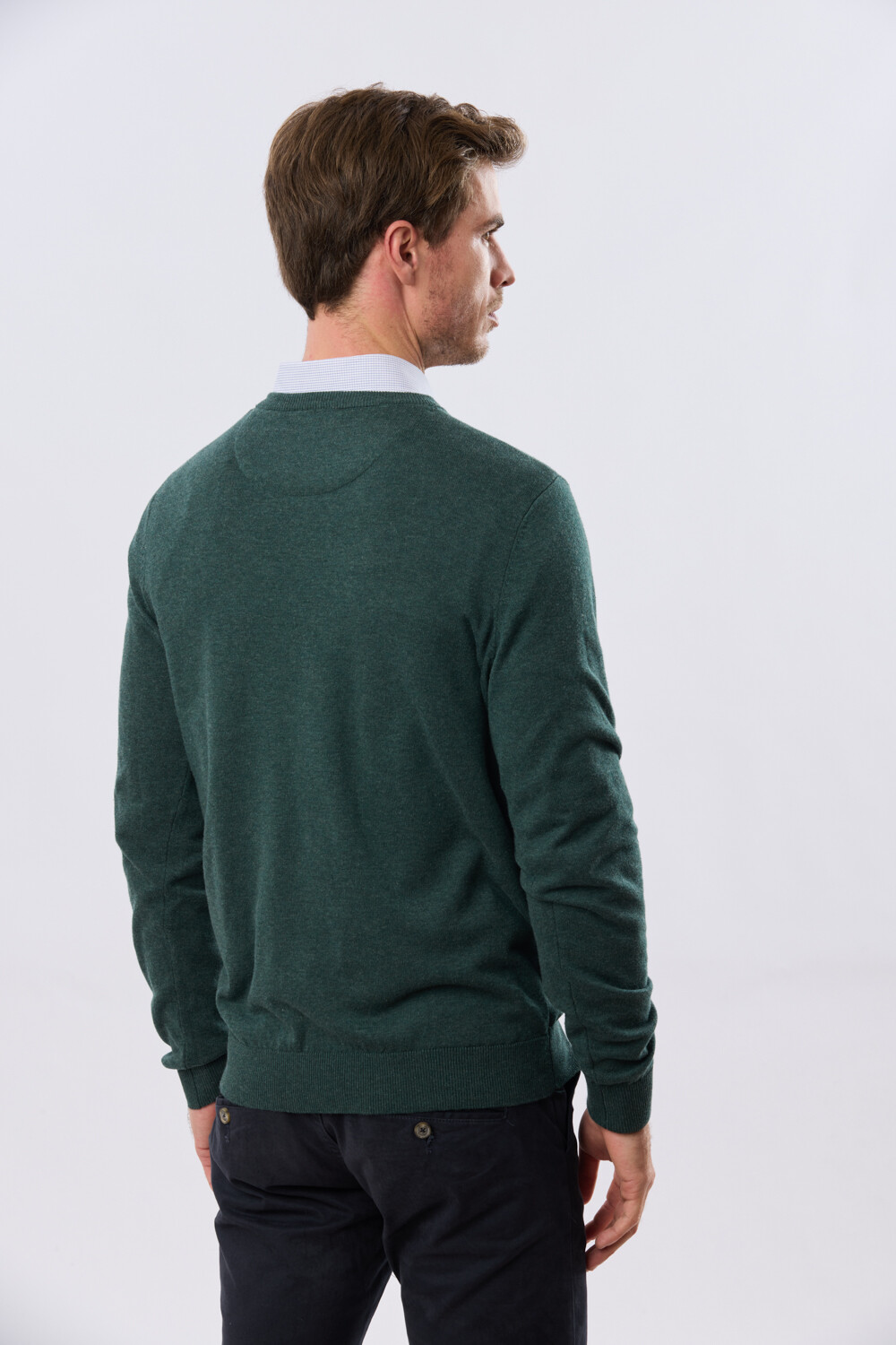 BUZO TEJIDO CUELLO EN V Verde