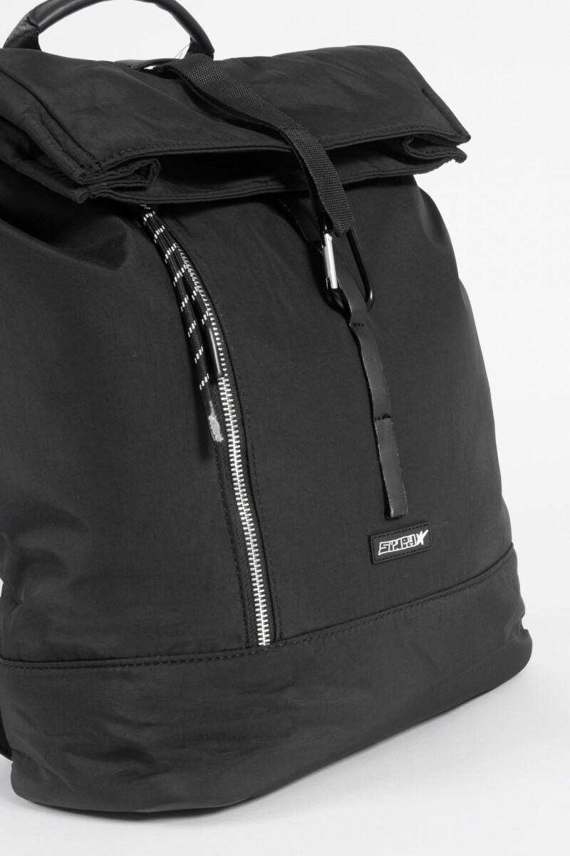 Mochila zipper de tela negro