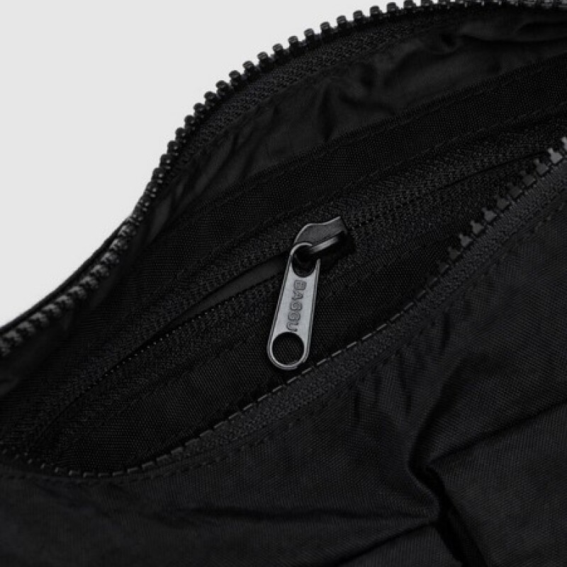 CARBAG Cartera Nylon Bolsillos Al Frente Tipo Cargo Correa Corta Baggu - Negro