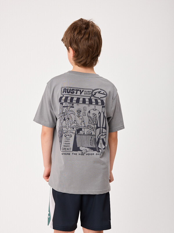 T-SHIRT SURFSIDE TEEN RUSTY Gris Piedra