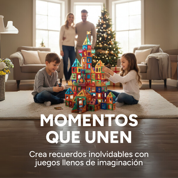 Juego De Construcción Bloques Magnéticos Infantil 42 Piezas Diseño De Colores