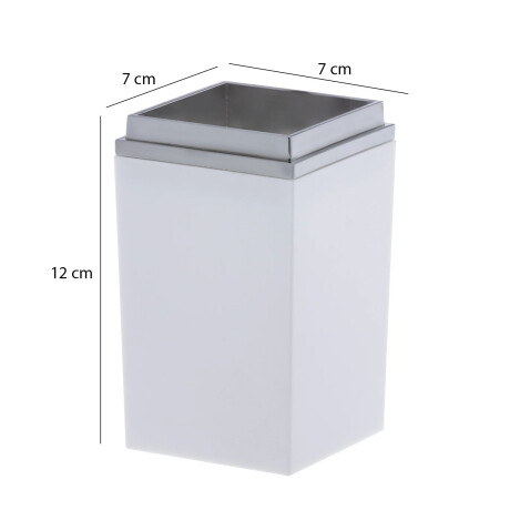 Organizador Baño Porta Cepillo Dientes Pasta Quadratta en PP Blanco