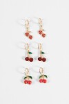 Set de aros dije cherry dorado