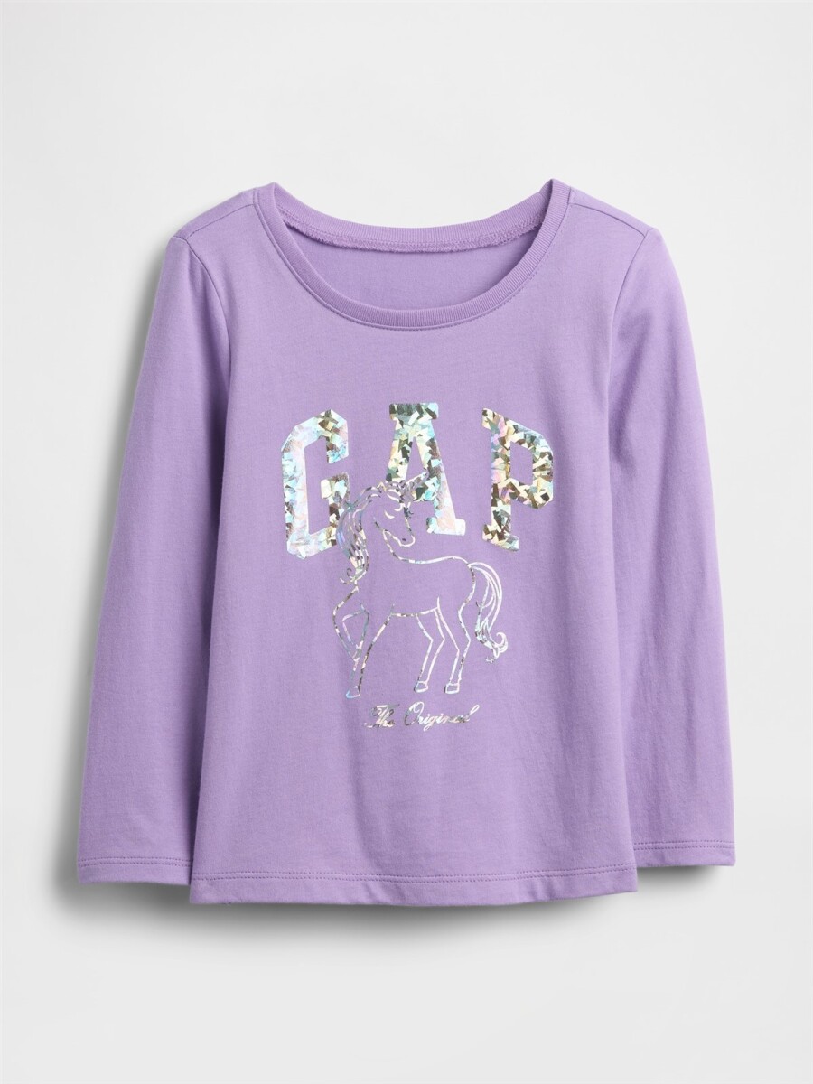 Remera Logo Gap Toddler Niña - English Lavender Tcx 