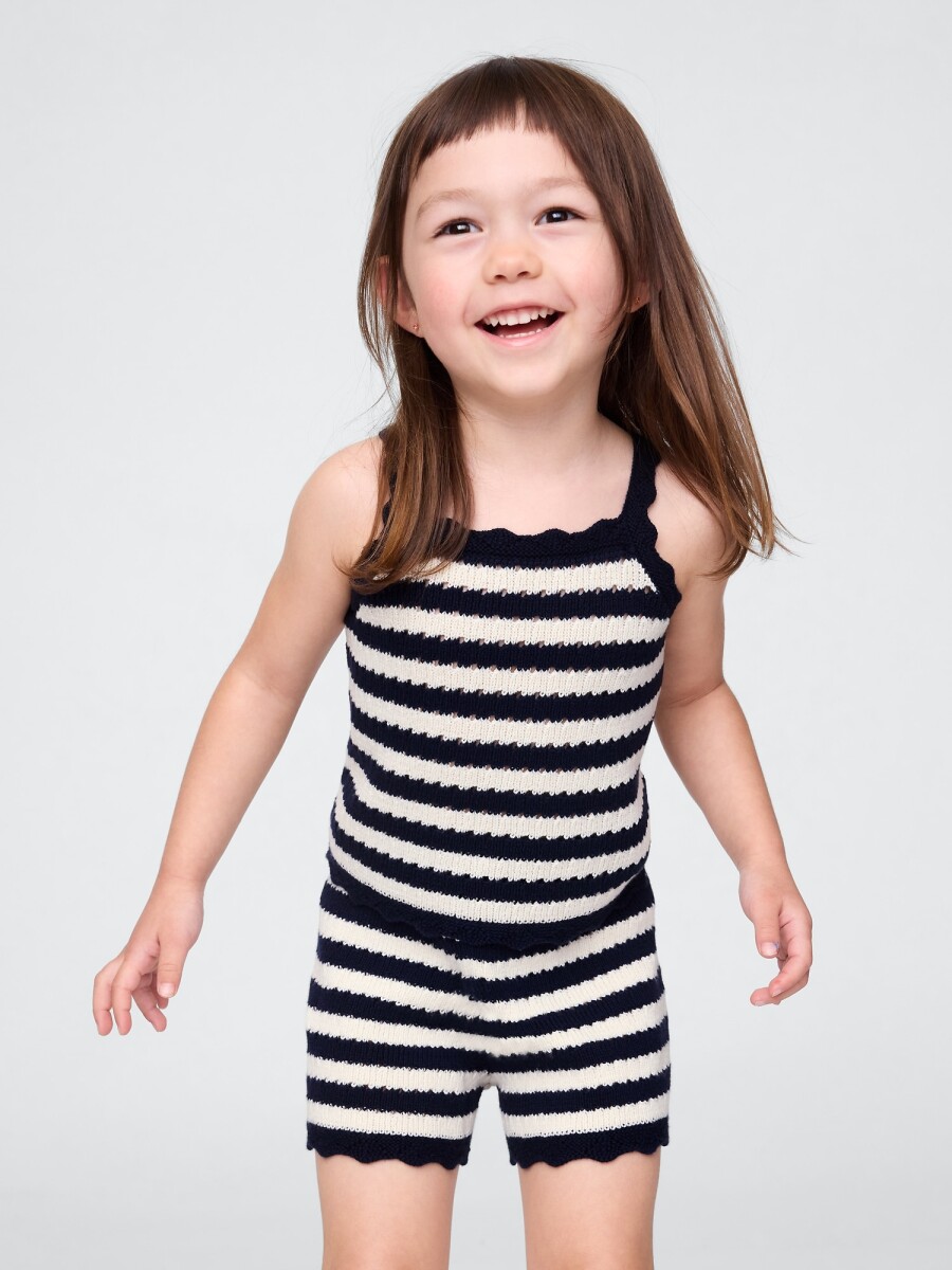 Musculosa Crochet A Rayas Toddler Niña - Navy Uniform 