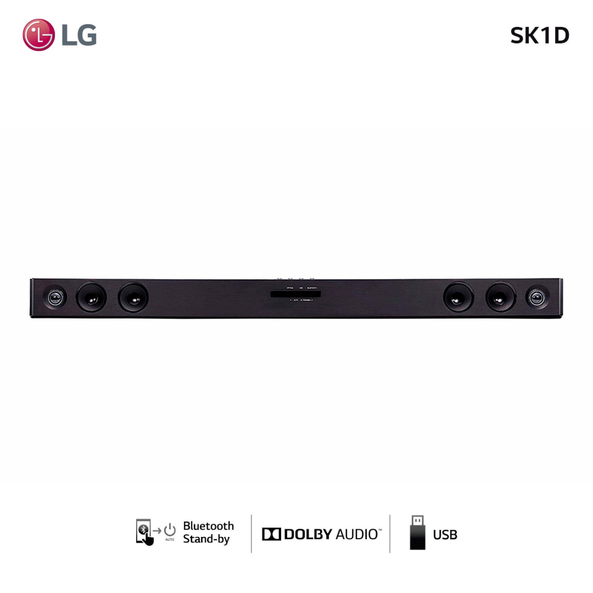 Barra de Sonido LG SK1D de 100W con Bluetooth. Color Negro.