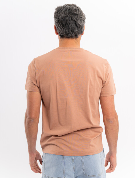 T-shirt m/c botones tostado