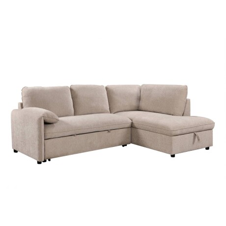 Rinconera cama Cosmo (c/baúl) - Tela Microfibra - Chaise derecho 120 (Beige)