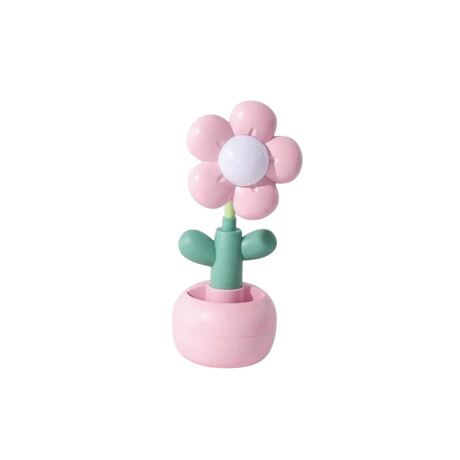 Lámpara de escritorio flor base redonda – diseño infantil Rosado