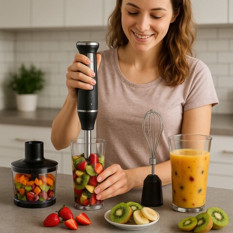 Set Mixer 4 en 1 Licuadora , Batidora, Picadora y Jarra de Licuado 600ml - RAF - R326 Set Mixer 4 en 1 Licuadora , Batidora, Picadora y Jarra de Licuado 600ml - RAF - R326