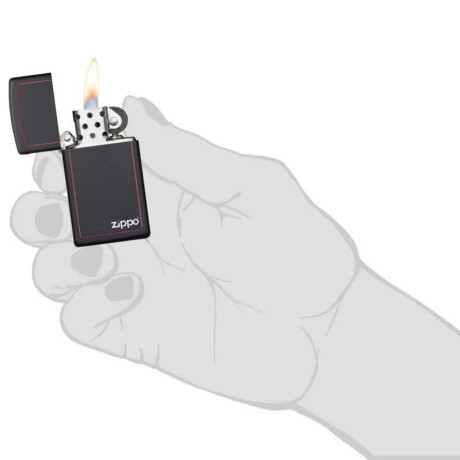 Encendedor Zippo Slim negro mate con logo - 1618ZB Encendedor Zippo Slim negro mate con logo - 1618ZB