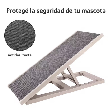 Rampa Para Mascotas Ajustable Plegable Liviana Compacta Gris