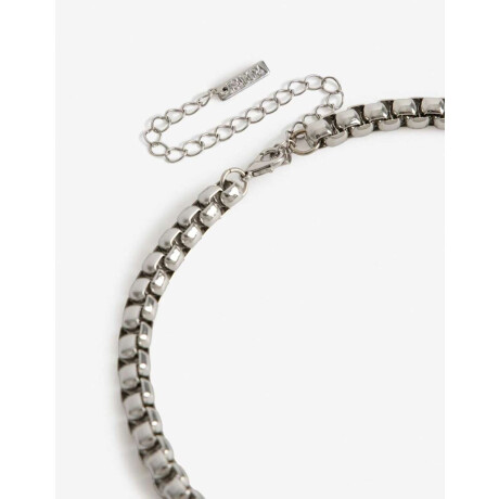 Collar Corto Metal Gold Plateado Rodio