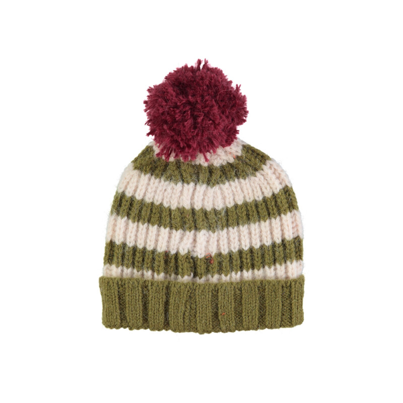 Gorro de lana Piu Verde y Crudo